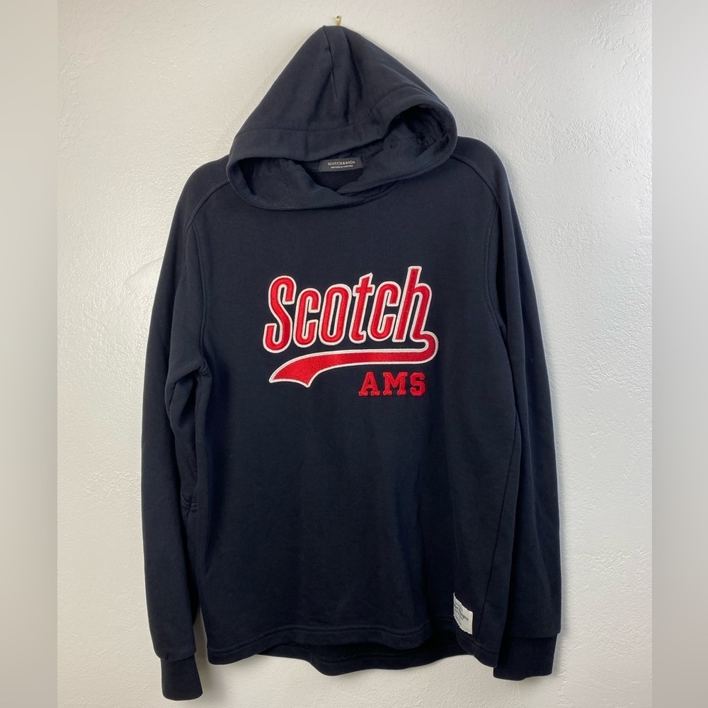 Scotch‎ & Soda Black Graphic Pullover Lounge Scotch AMS Hoodie Men’s Large